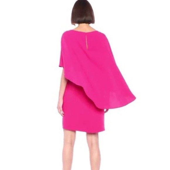 Trina Turk Adore Draped Cape Overlay Pink Popover Tunic Dress - S - Picture 2 of 16